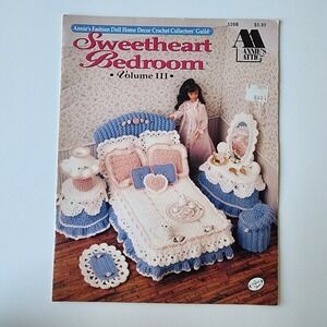 VTG Doll House Furniture Crochet Patterns Booklet Barbie Bed Vanity Chair Kitsch